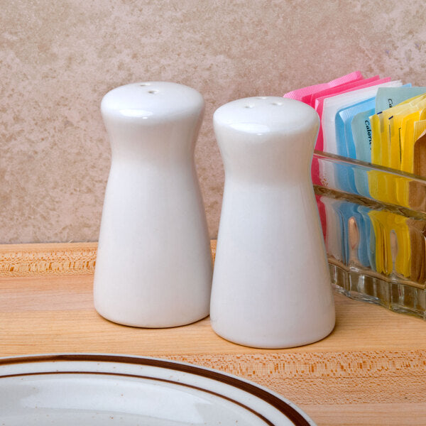 American Metalcraft CSPT2 2 oz. Ceramic Tower Salt and Pepper Shaker Set