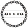 Sterling Silver Navajo Pearl Stretchy Bracelet with 6mm Beads